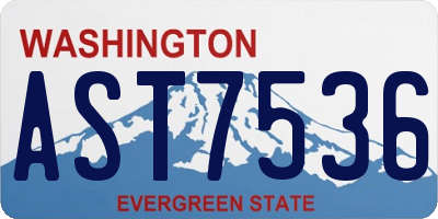 WA license plate AST7536