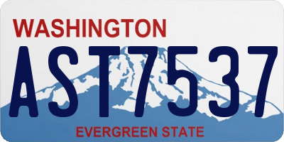 WA license plate AST7537