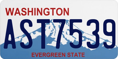 WA license plate AST7539