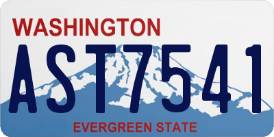 WA license plate AST7541