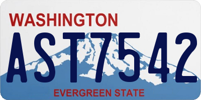 WA license plate AST7542