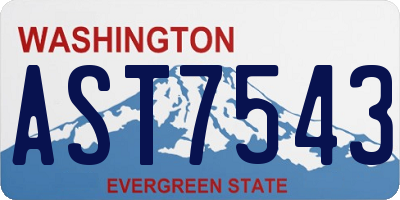 WA license plate AST7543