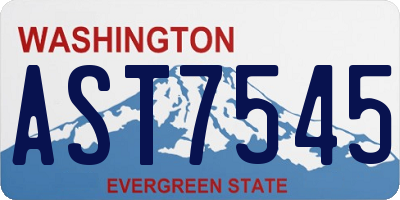 WA license plate AST7545