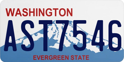 WA license plate AST7546