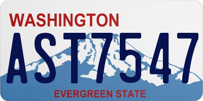 WA license plate AST7547