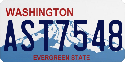 WA license plate AST7548