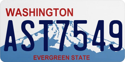 WA license plate AST7549