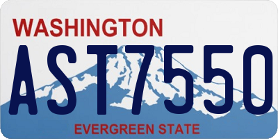 WA license plate AST7550
