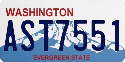 WA license plate AST7551