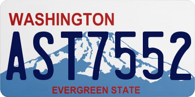 WA license plate AST7552