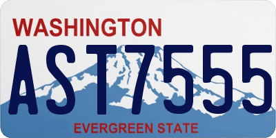 WA license plate AST7555