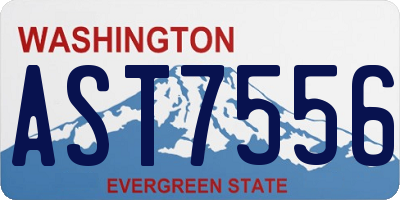 WA license plate AST7556