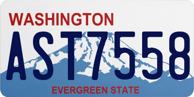 WA license plate AST7558