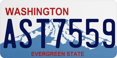 WA license plate AST7559