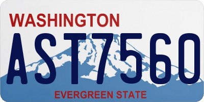 WA license plate AST7560
