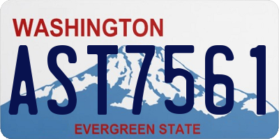 WA license plate AST7561