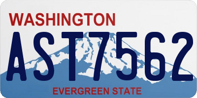 WA license plate AST7562