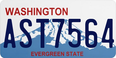 WA license plate AST7564