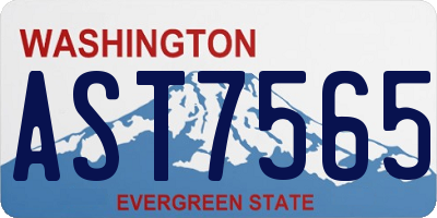 WA license plate AST7565