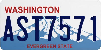 WA license plate AST7571