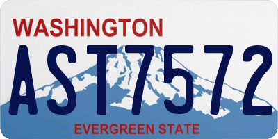WA license plate AST7572