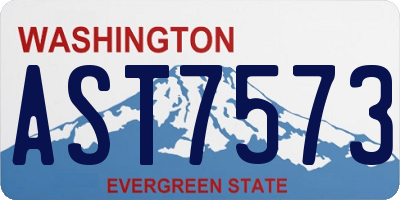 WA license plate AST7573