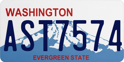 WA license plate AST7574