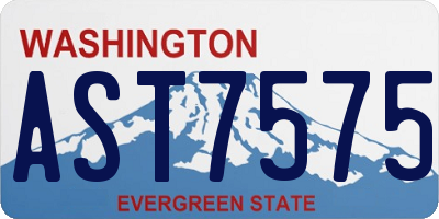 WA license plate AST7575
