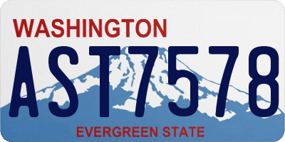 WA license plate AST7578