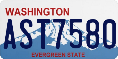 WA license plate AST7580
