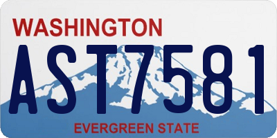 WA license plate AST7581