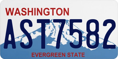 WA license plate AST7582