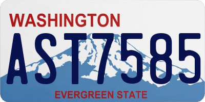 WA license plate AST7585