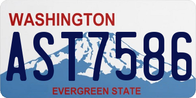 WA license plate AST7586