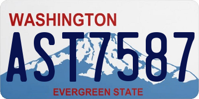 WA license plate AST7587