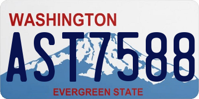 WA license plate AST7588