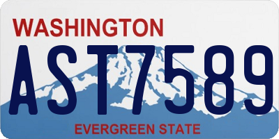 WA license plate AST7589