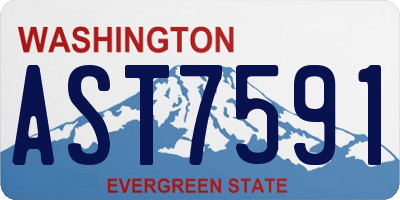 WA license plate AST7591