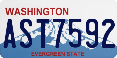 WA license plate AST7592