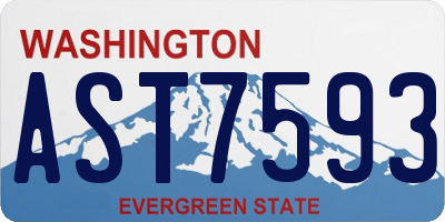 WA license plate AST7593
