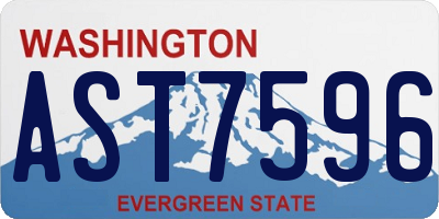 WA license plate AST7596