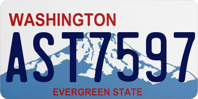 WA license plate AST7597
