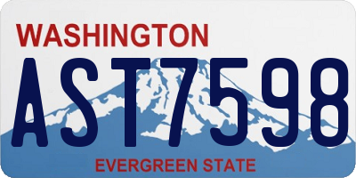 WA license plate AST7598