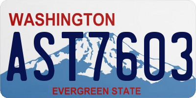 WA license plate AST7603