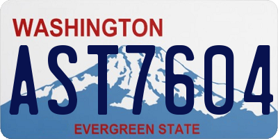 WA license plate AST7604