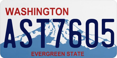 WA license plate AST7605