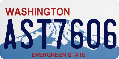 WA license plate AST7606