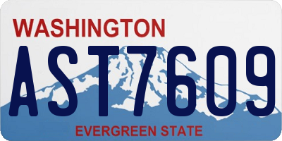 WA license plate AST7609