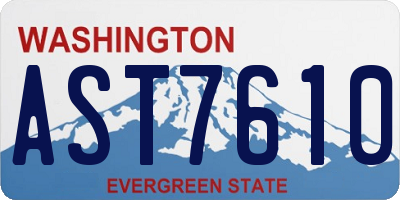 WA license plate AST7610