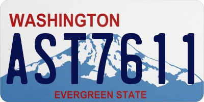 WA license plate AST7611